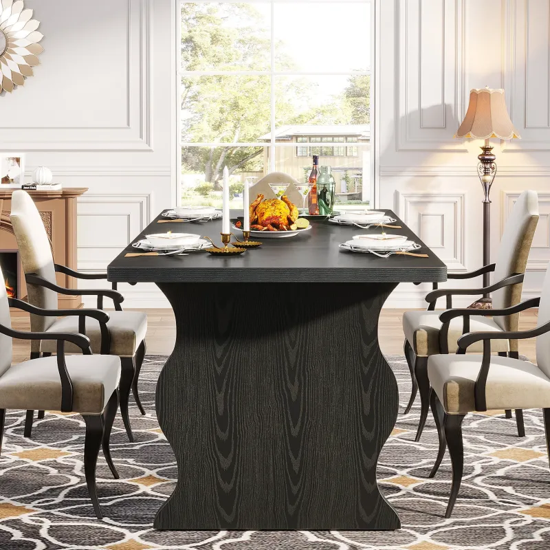 Tribesigns Dining Tables*63" Dining Table, Modern Rectangular Kitchen Table for 4-6