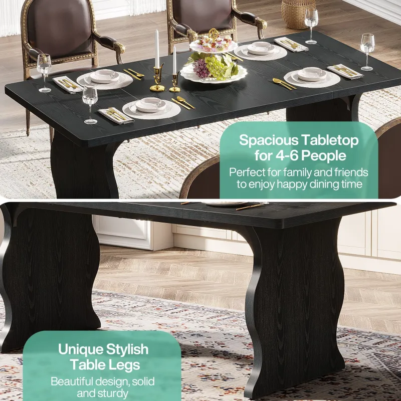 Tribesigns Dining Tables*63" Dining Table, Modern Rectangular Kitchen Table for 4-6