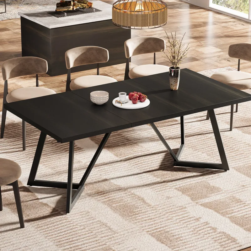 Tribesigns Dining Tables*70.8" Dining Table, Modern Rectangular Kitchen Table for 6 - 8