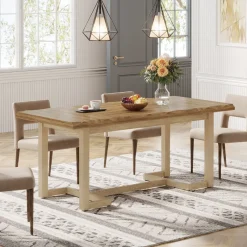 Tribesigns Dining Tables*63" Dining Table, Rectangular Wood Kitchen Table for 4-6