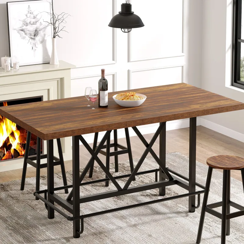 Tribesigns Dining Tables*63" Dining Table, Rectangular Kitchen Table for 6 People