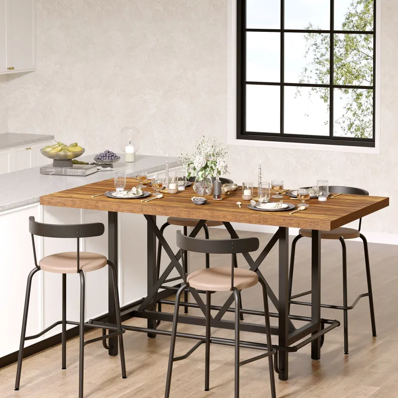 Tribesigns Dining Tables*63" Dining Table, Rectangular Kitchen Table for 6 People