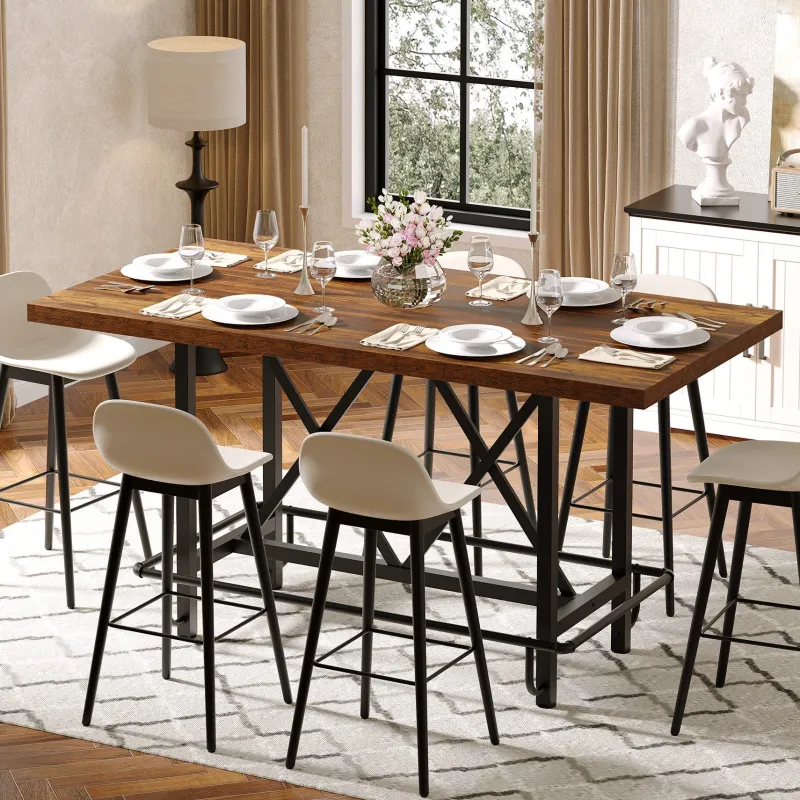 Tribesigns Dining Tables*63" Dining Table, Rectangular Kitchen Table for 6 People
