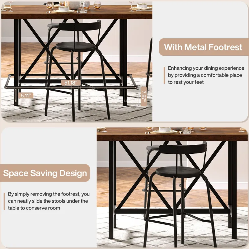 Tribesigns Dining Tables*63" Dining Table, Rectangular Kitchen Table for 6 People