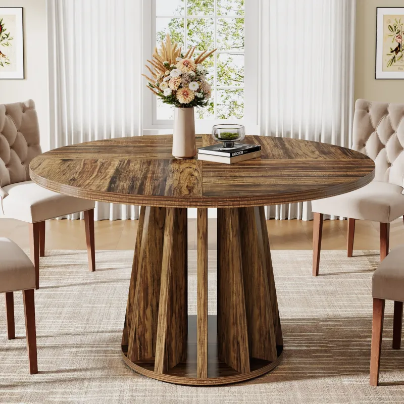 Tribesigns Dining Tables*47" Dining Table, Round Kitchen Table For 4 - 6 People