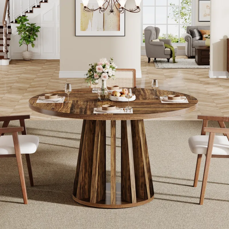 Tribesigns Dining Tables*47" Dining Table, Round Kitchen Table For 4 - 6 People