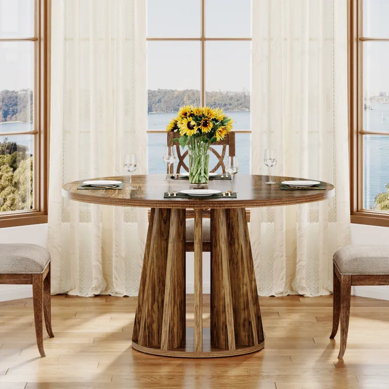 Tribesigns Dining Tables*47" Dining Table, Round Kitchen Table For 4 - 6 People
