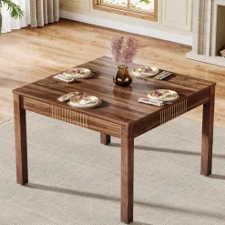 Tribesigns Dining Tables*39" Dining Table, Square Kitchen Table Writing Table with 4 drawers