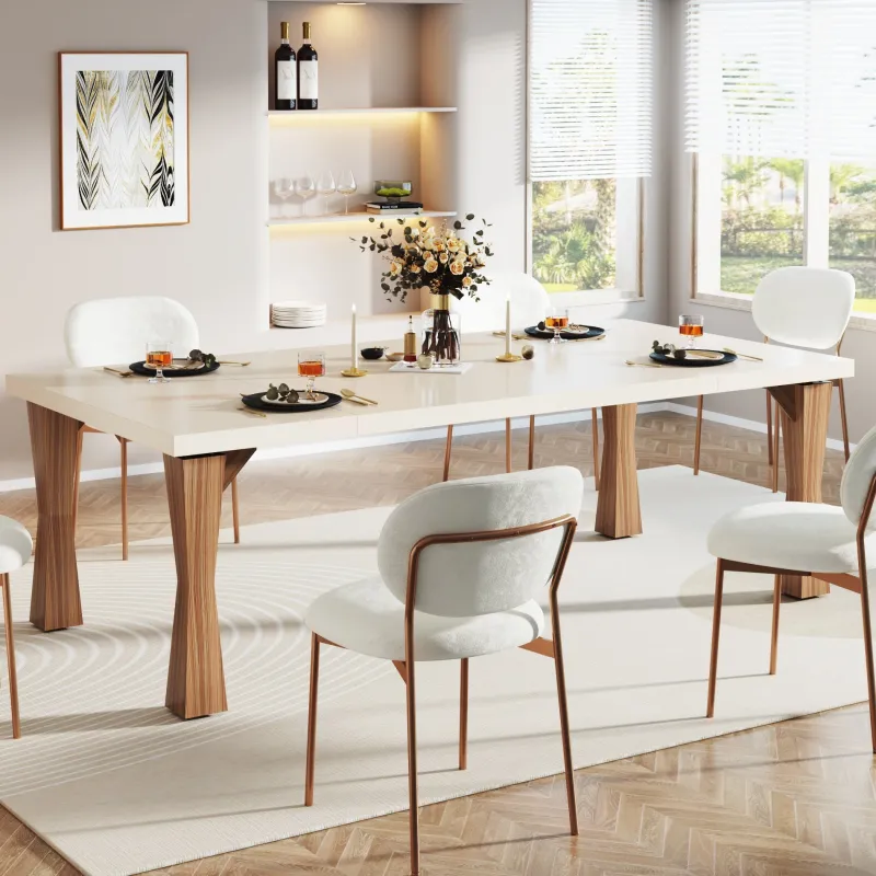 Tribesigns Dining Tables*70.8" Dining Table, Sturdy Rectangular Kitchen Table for 6-8