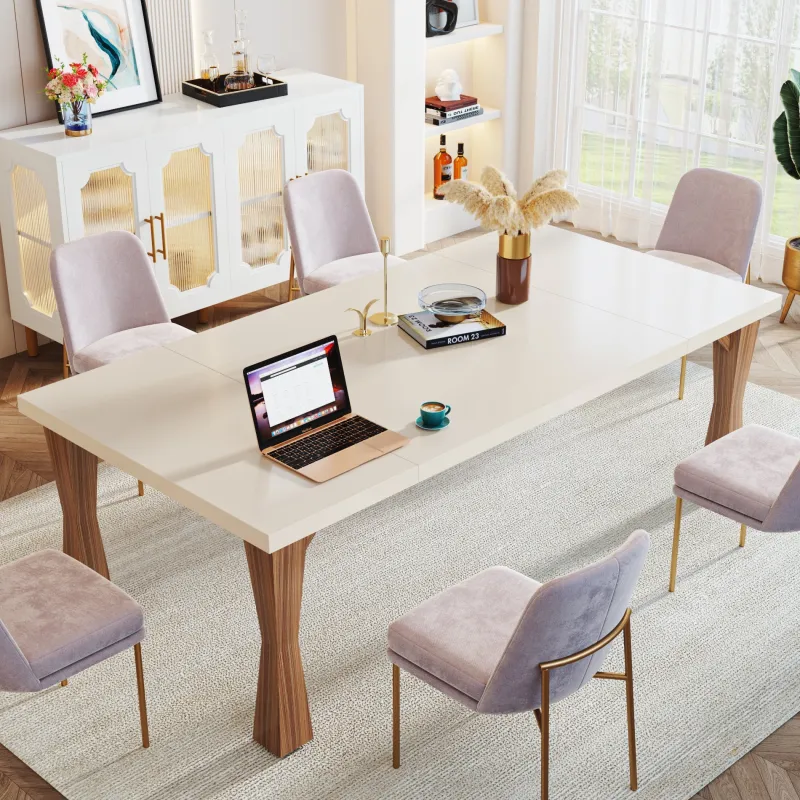 Tribesigns Dining Tables*70.8" Dining Table, Sturdy Rectangular Kitchen Table for 6-8