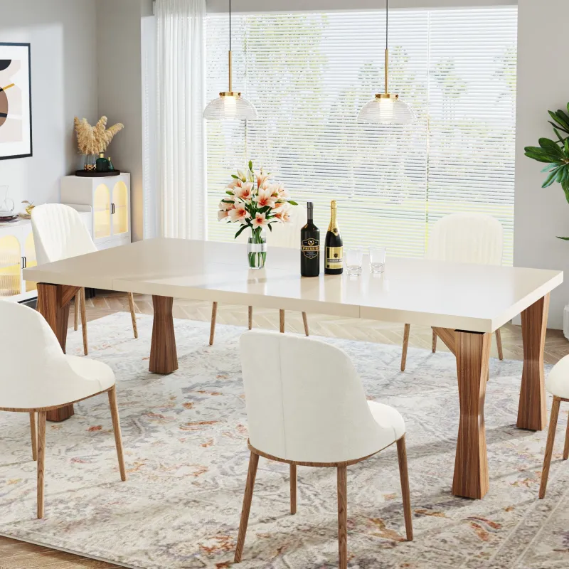 Tribesigns Dining Tables*70.8" Dining Table, Sturdy Rectangular Kitchen Table for 6-8