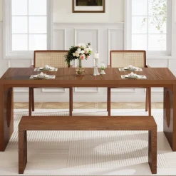 Tribesigns Dining Tables*62.99" Dining Table, Wood Farmhouse Kitchen Table For 4-6