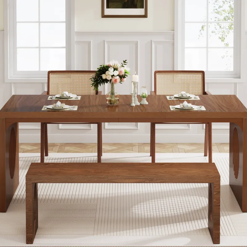 Tribesigns Dining Tables*62.99" Dining Table, Wood Farmhouse Kitchen Table For 4-6