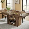 Tribesigns Dining Tables*63" Dining Table, Wood Kitchen Table with Storage for 4 - 6