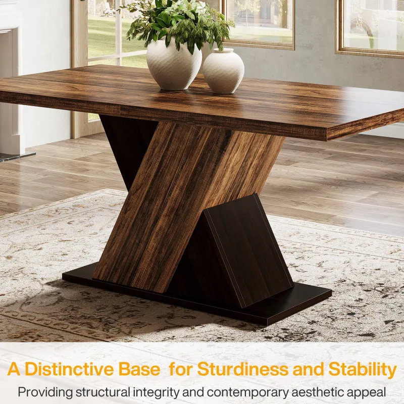 Tribesigns Dining Tables*55" Dining Table, Wood Kitchen Dinner Table for 4 - 6
