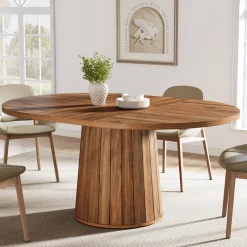 Tribesigns Dining Tables*55" Dining Table, Wood Oval Kitchen Dinner Table