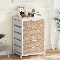 Tribesigns Chests Of Drawers*5/7 Drawer Chest, Wood Storage Dresser Cabinet with Wheels