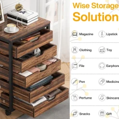Tribesigns Chests Of Drawers*5/7 Drawer Chest, Wood Storage Dresser Cabinet with Wheels