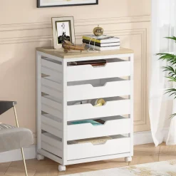 Tribesigns Chests Of Drawers*5/7 Drawer Chest, Wood Storage Dresser Cabinet with Wheels