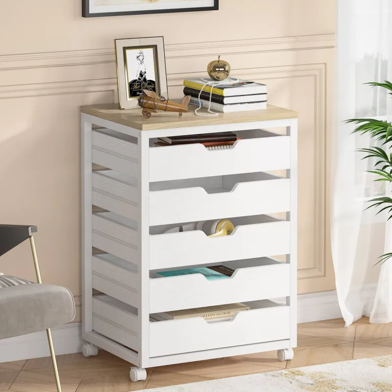 Tribesigns Chests Of Drawers*5/7 Drawer Chest, Wood Storage Dresser Cabinet with Wheels