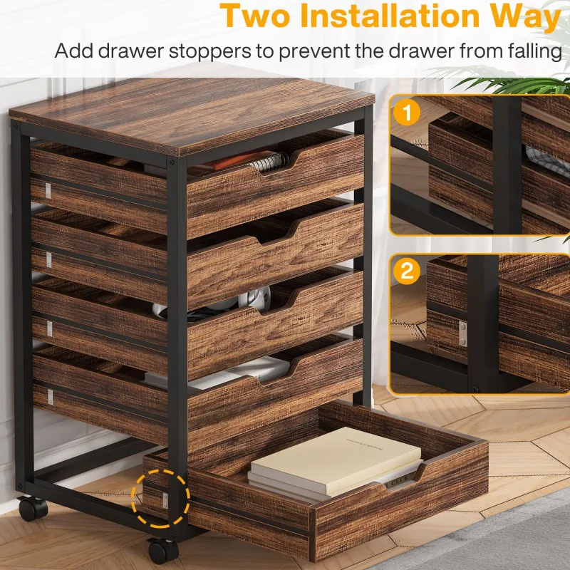 Tribesigns Chests Of Drawers*5/7 Drawer Chest, Wood Storage Dresser Cabinet with Wheels