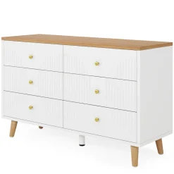 Tribesigns Chests Of Drawers*6 Drawer Dresser, 47" Modern Wood Storage Organizer Chest of Drawers