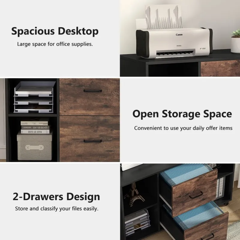 Tribesigns File Cabinets|File Cabinets*2 Drawer File Cabinet, Large Mobile Filing Cabinet for Letter Size