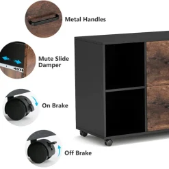 Tribesigns File Cabinets|File Cabinets*2 Drawer File Cabinet, Large Mobile Filing Cabinet for Letter Size