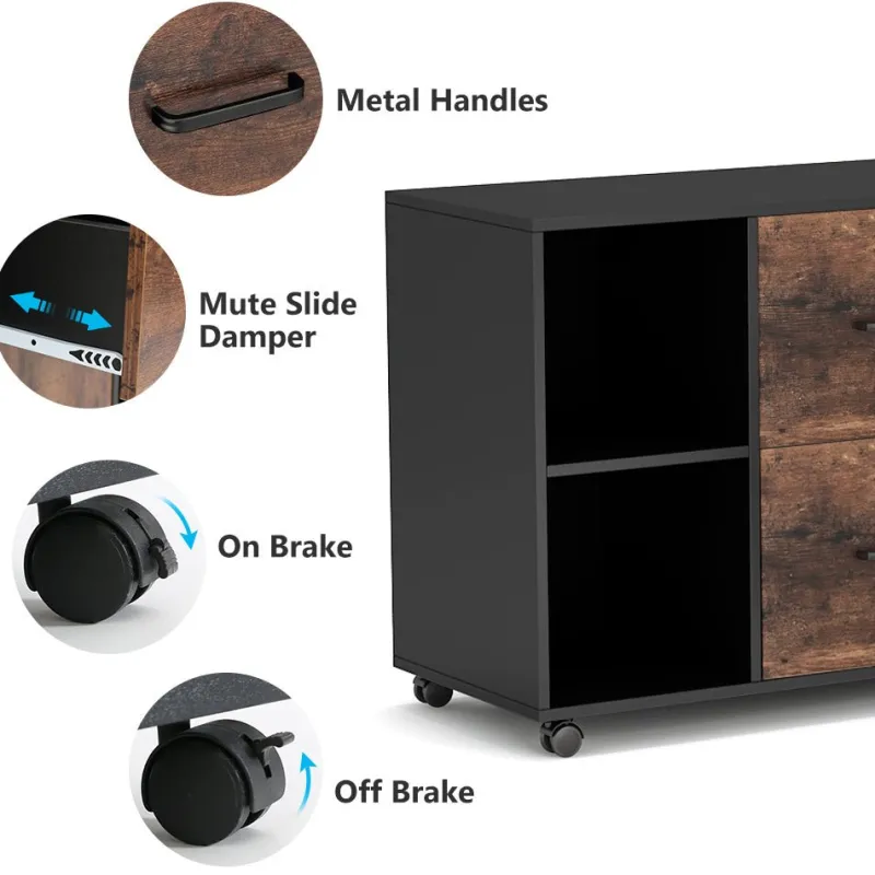 Tribesigns File Cabinets|File Cabinets*2 Drawer File Cabinet, Large Mobile Filing Cabinet for Letter Size