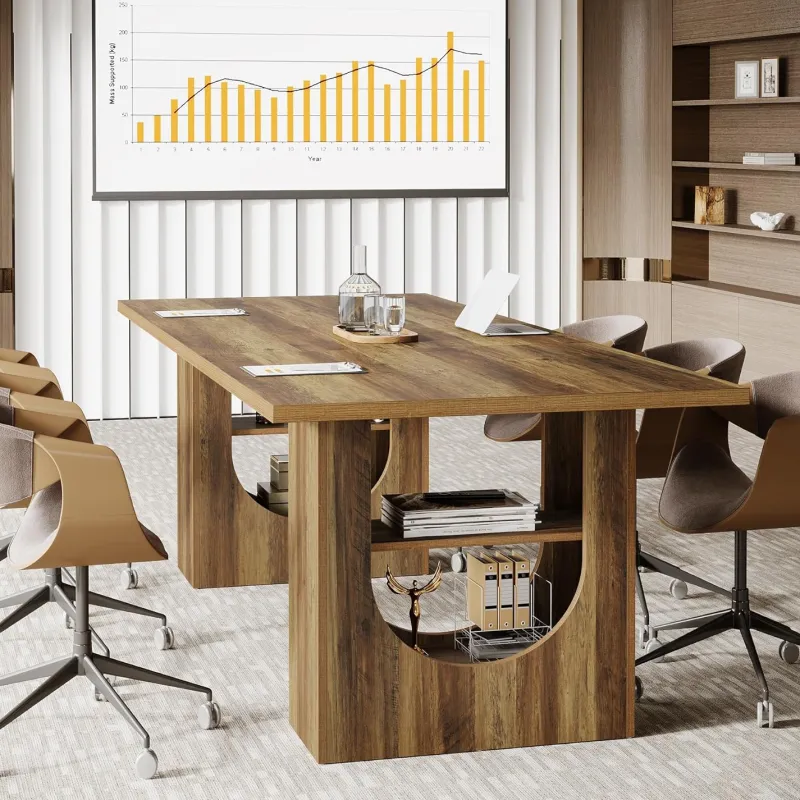 Tribesigns Desks*70.8" Executive Desk, Home Office Desk Computer Desk with Storage Shelves