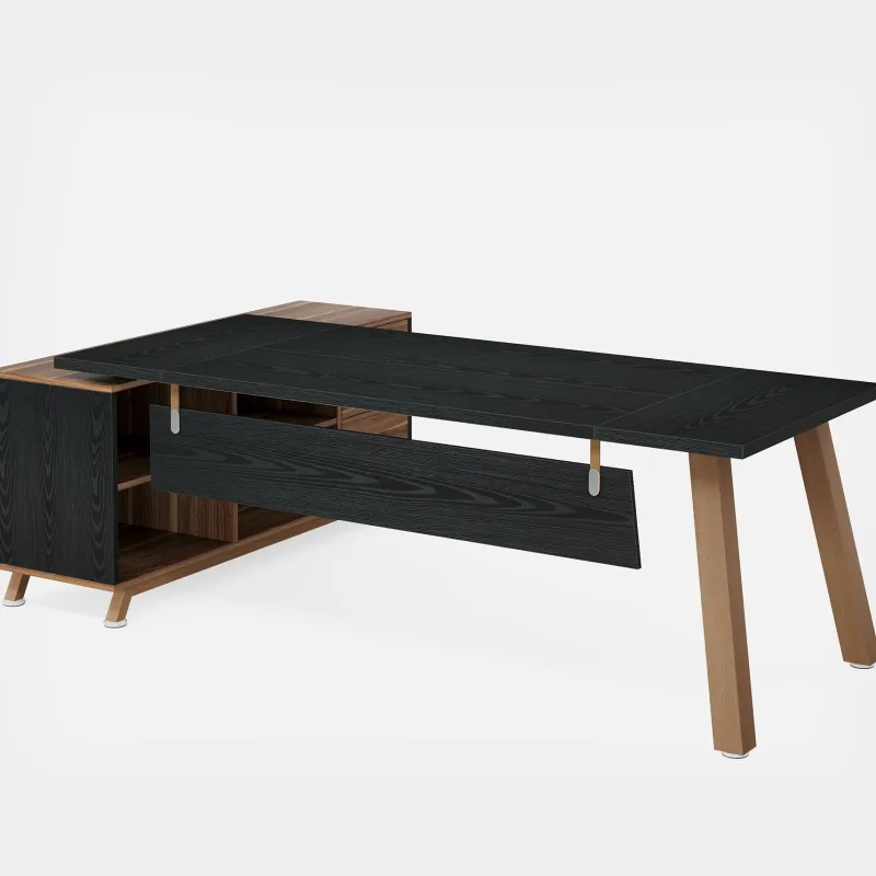 Tribesigns Desks*71" Executive Desk, L - Shaped Computer Desk Office Desk with File Cabinet
