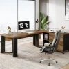 Tribesigns Desks*70.8" Executive Desk, L - Shaped Home Office Desk with File Cabinet