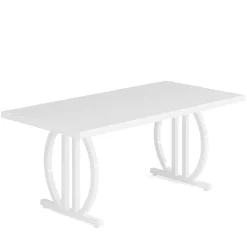 Tribesigns Desks*63" Executive Desk, Modern Computer Desk with Metal Geometric Base