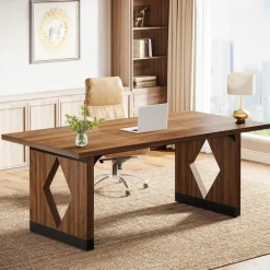 Tribesigns Desks*63" Executive Desk, Modern Computer Desk Home Office Desk