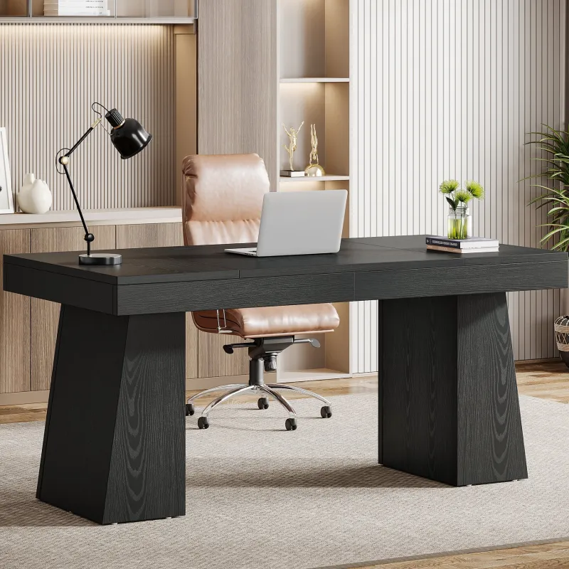 Tribesigns Desks*55" Executive Desk, Modern Wood Computer Desk Workstation Desk