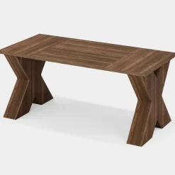 Tribesigns Desks*63" Executive Desk, Wood Computer Desk with X - Shaped Pedestal Base