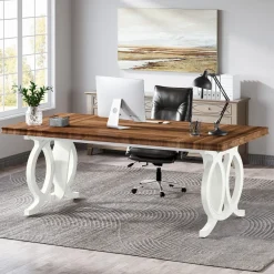 Tribesigns Desks*70.8" Executive Desk, Wood Computer Office Desk Writing Table