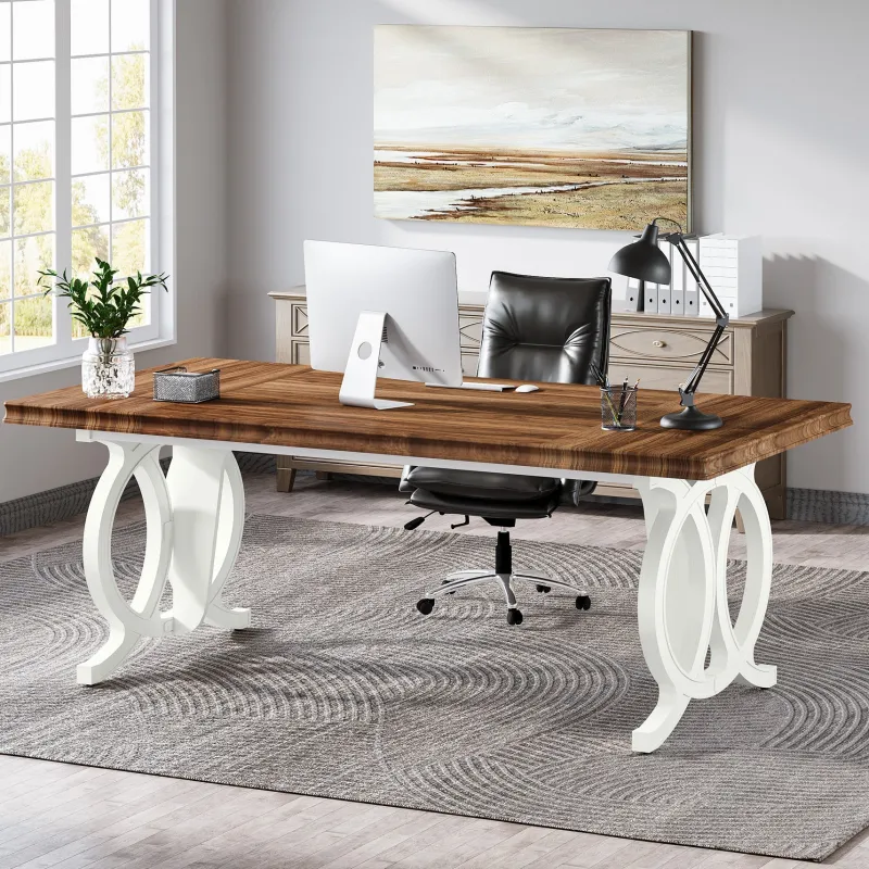 Tribesigns Desks*70.8" Executive Desk, Wood Computer Office Desk Writing Table