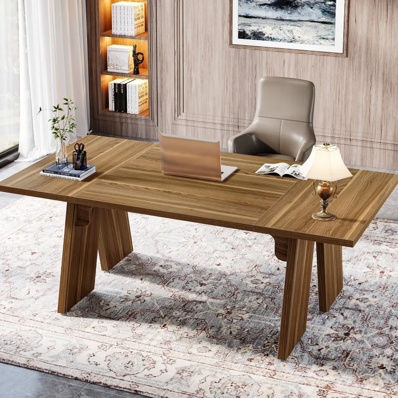 Tribesigns Desks*70.9" Executive Desk, Wood 6FT Conference Table Meeting Table Computer Desk