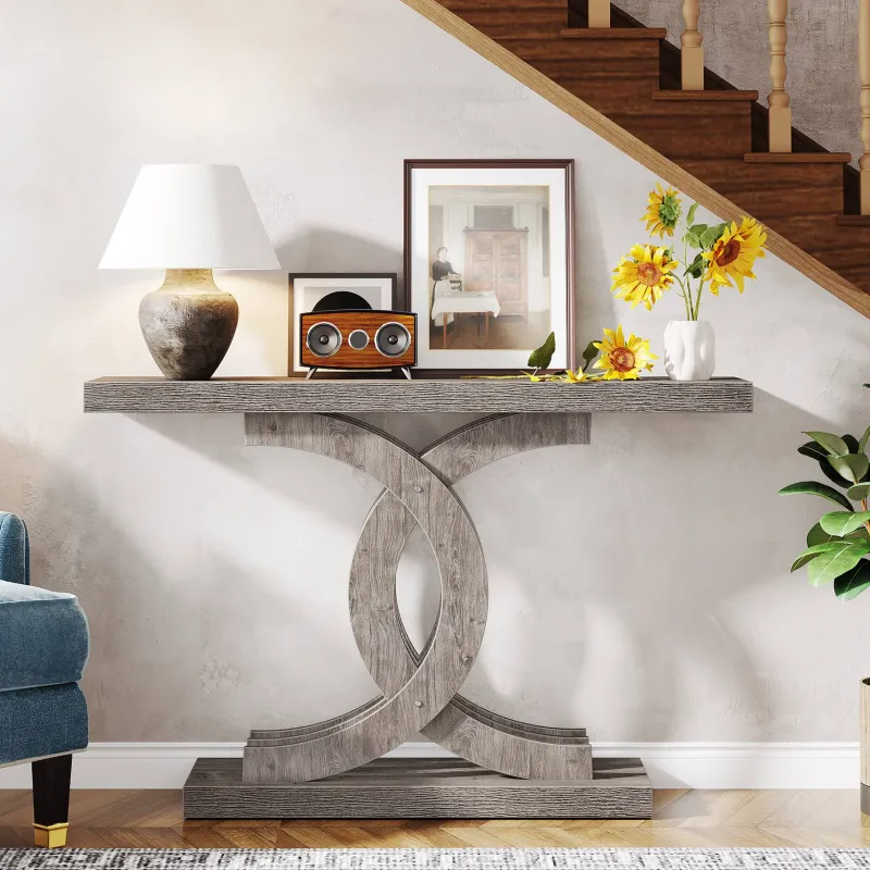Tribesigns Console Tables|Console Tables*39" Farmhouse Console Table Entryway Table with Geometric Base