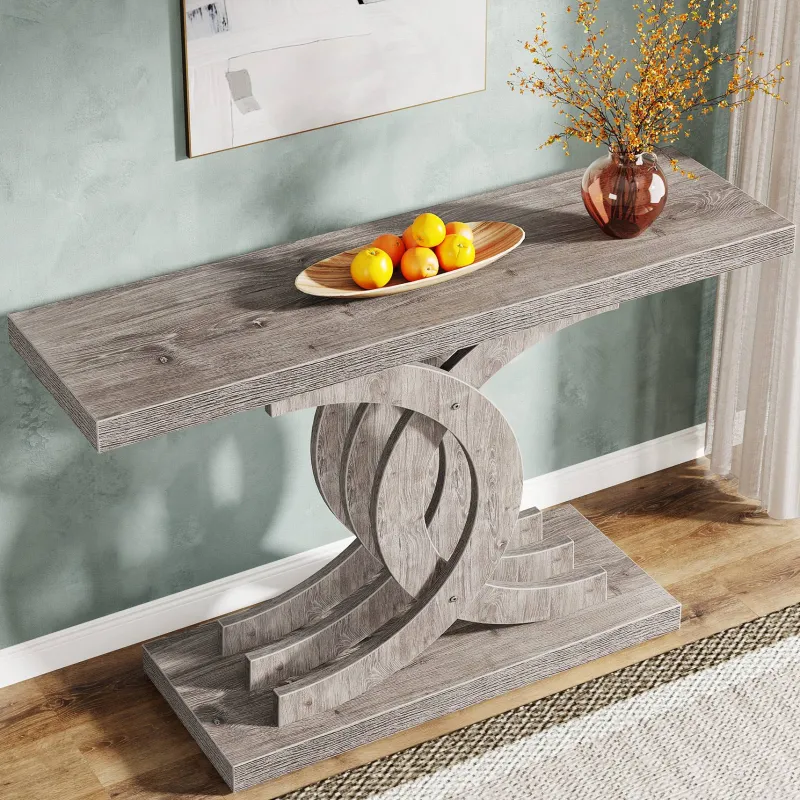 Tribesigns Console Tables|Console Tables*39" Farmhouse Console Table Entryway Table with Geometric Base