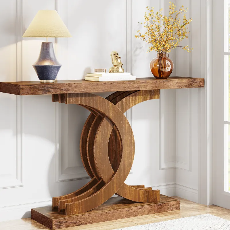 Tribesigns Console Tables|Console Tables*39" Farmhouse Console Table Entryway Table with Geometric Base