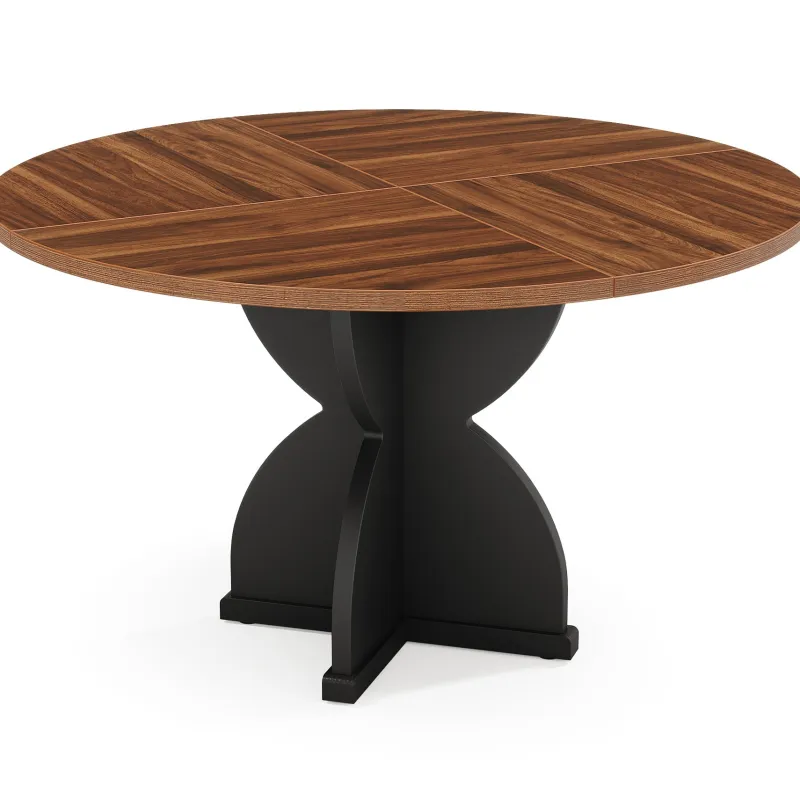 Tribesigns Dining Tables*47" Farmhouse Dining Table, Wood Circle Kitchen Table for 4 - 6 People