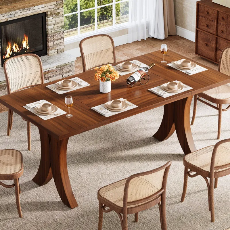 Tribesigns Dining Tables*63" Kitchen Table, Modern Dinner Dining Table for 4 - 6