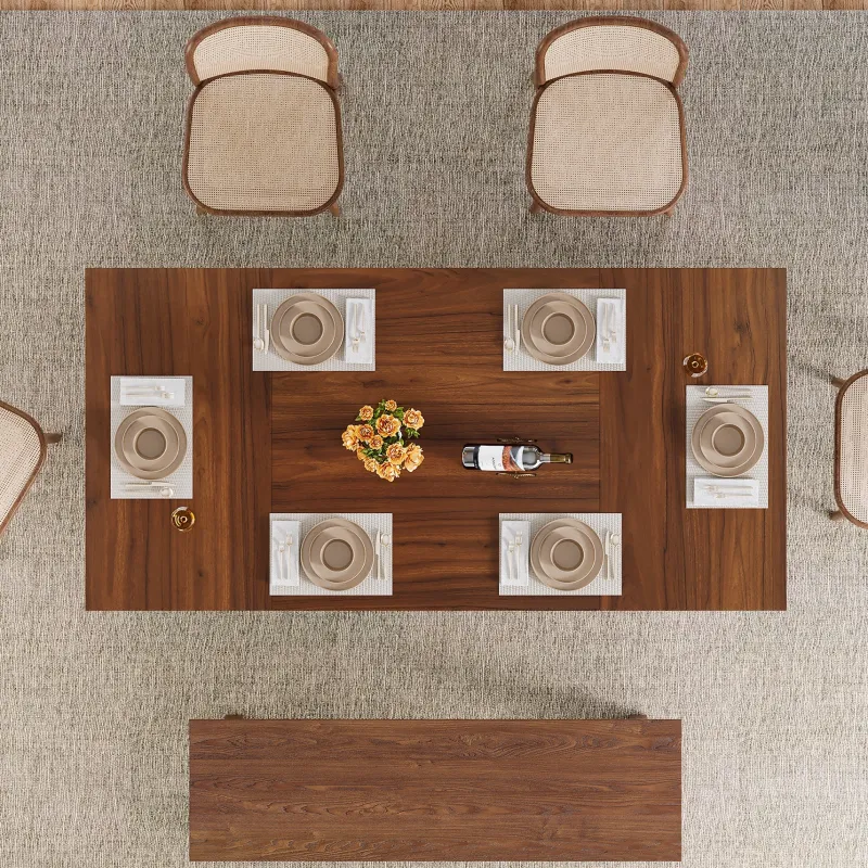 Tribesigns Dining Tables*63" Kitchen Table, Modern Dinner Dining Table for 4 - 6