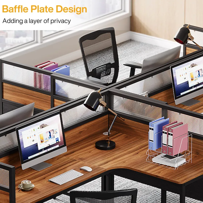 Tribesigns Desks*55" L - Shaped Computer Desk, Executive Desk Corner Office Desk with Baffle Plate