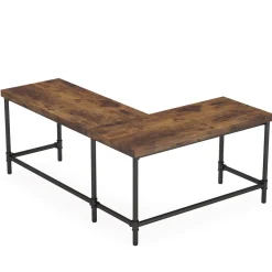 Tribesigns Desks*67" L - Shaped Desk, Industrial Reversible Computer Corner Desk