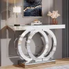 Tribesigns Console Tables|Console Tables*43" Mirrored Console Table, Glass Sofa Table Foyer Table