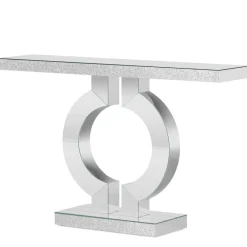 Tribesigns Console Tables|Console Tables*43" Mirrored Console Table, Modern Silver Sofa Table with O - Shaped Base