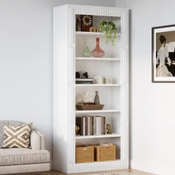 Tribesigns Corner Shelves|Corner Shelves*73" Modern Bookcase, 6-Tier Tall Etagere Bookshelf with Storage Shelves